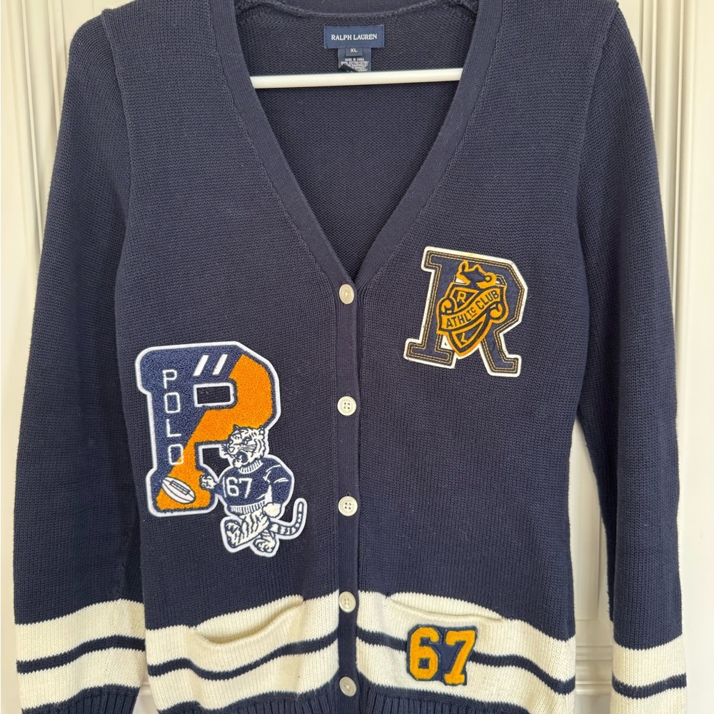 Polo by Ralph Lauren Navy Sweater with Tiger Patch